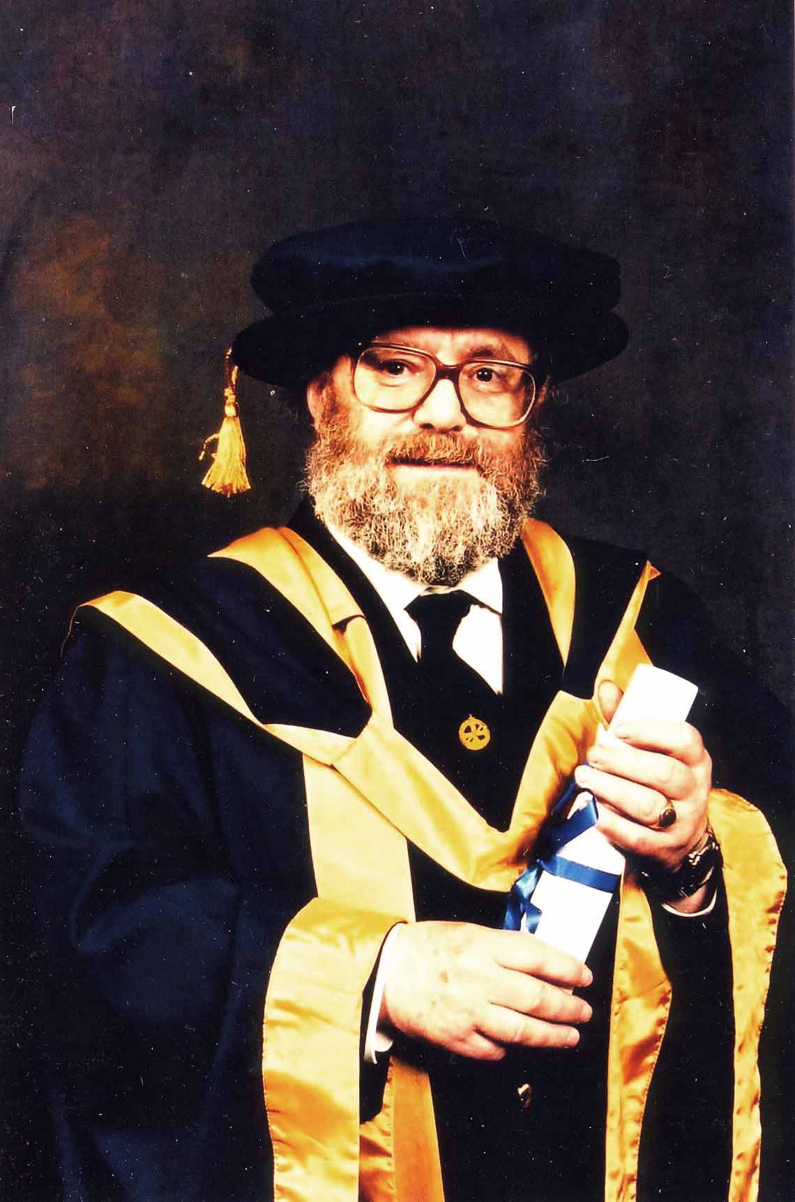 Harry receives the DSc from Abertay University. 7th July 2000